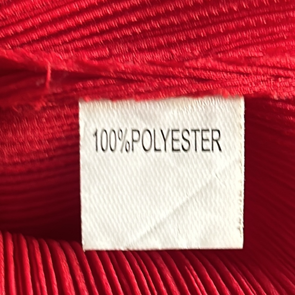 Striking Dolman Sleeve Oversized Stretch Pleated Boho Red Blouse - Picture 8 of 10